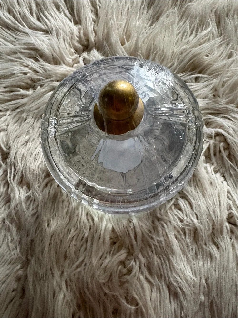 Target Clear & Gold Glass Trinket Box Vanity Bathroom Kitchen Candy Dish Storage